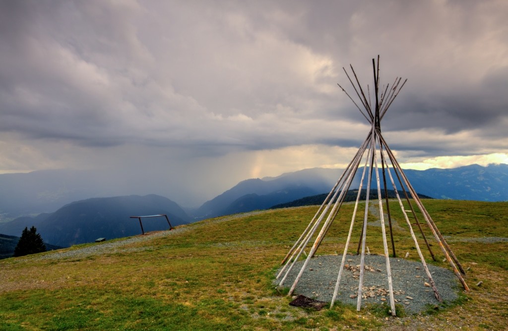 Typical indian teepee on the peak.